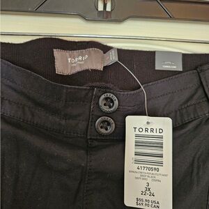 Torrid Black Denim Shorts with Button Detail